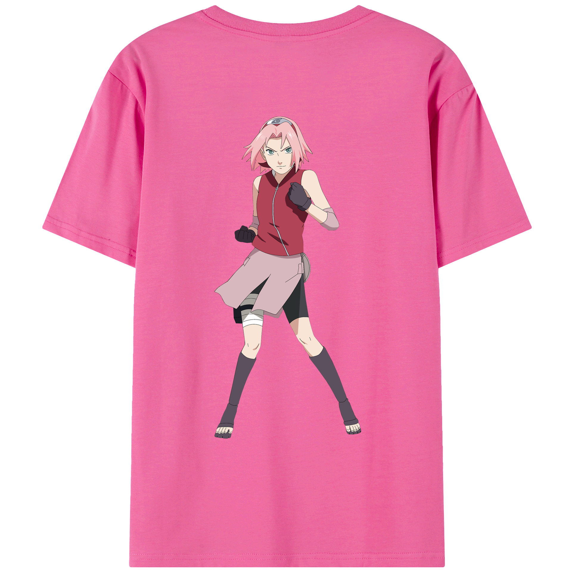 （画像用） NARUTO -ナルト- 春野サクラ Haruno Sakura レディース半袖Tシャツ(バックプリント)
